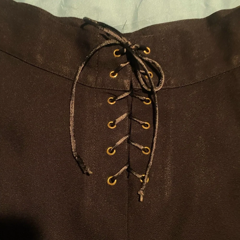 Vintage sailor pants. Blue black crêpe machine.⚓️tie up back  very unique. - Picture 9 of 11